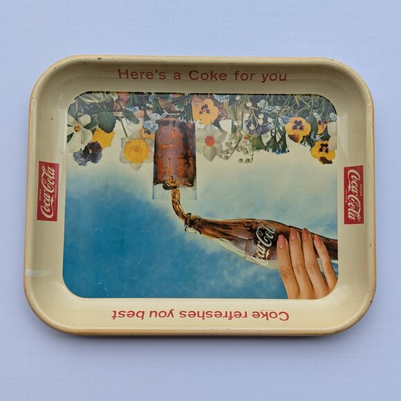 Vintage Coca Cola 1961 "Pansy Garden" Tray - Picture 5 of 16